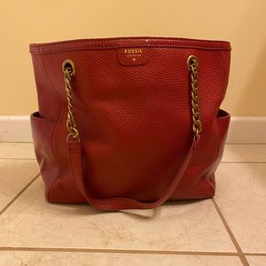 Red Fossil Handbag